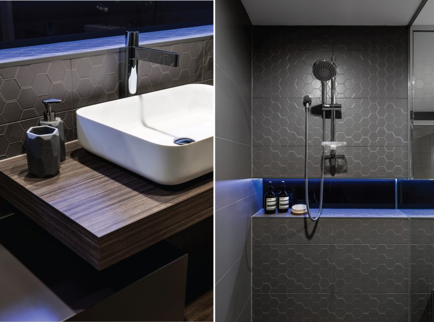 Bathroom Renovation Design brisbane hexagon mosaic tiles
